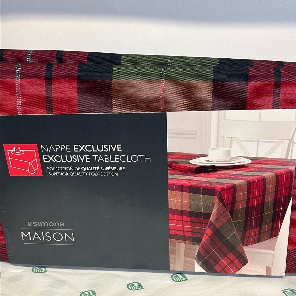 Simons Maison Red and Green Plaid Tablecloth